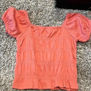 Old Navy Coral Puff Sleeve Dress